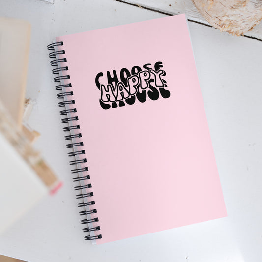 "Choose Happy" Spiral notebook